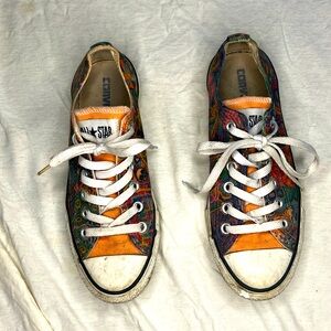 Converse All Stars Custom Hand drawn peach sneakers size 7